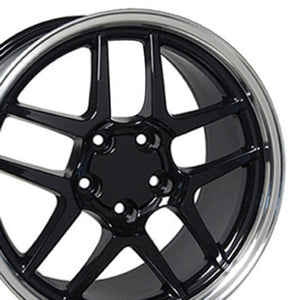 Fits Corvette Wheels C5 Z06 Rims CV04 Black 18x10.5/17x9.5 Staggered