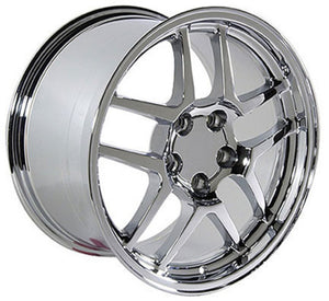 Corvette Wheels C5 Z06 Rims CV04 Chrome 18x10.5 17x9.5 Staggered from OE Wheels