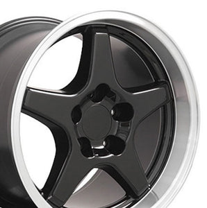 Fits Corvette Wheel ZR1 Rim - CV01 17x11 Black Corvette Rim