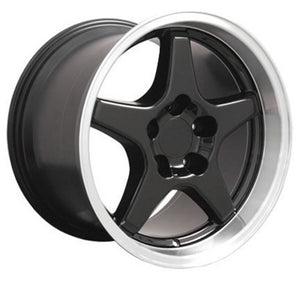 Fits Corvette Wheel ZR1 Rim - CV01 17x11 Black Corvette Rim