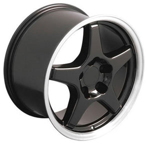 Fits Corvette Wheel ZR1 Rim - CV01 17x9.5 Black Corvette Rim