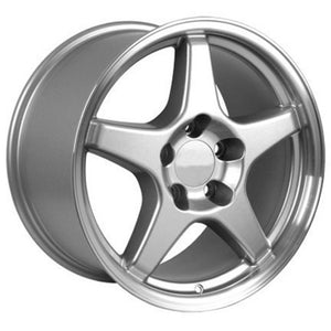 Fits Corvette Wheel ZR1 Rim - CV01 17x9.5 Silver Mach'd Corvette Rim