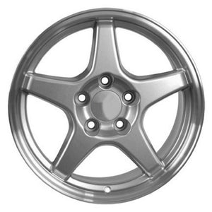 Fits Corvette Wheel ZR1 Rim - CV01 17x9.5 Silver Mach'd Corvette Rim