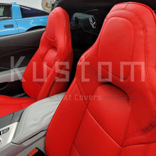 Load image into Gallery viewer, 2014-19 Corvette C7 All RED Leather Seat Covers from KustomCover

