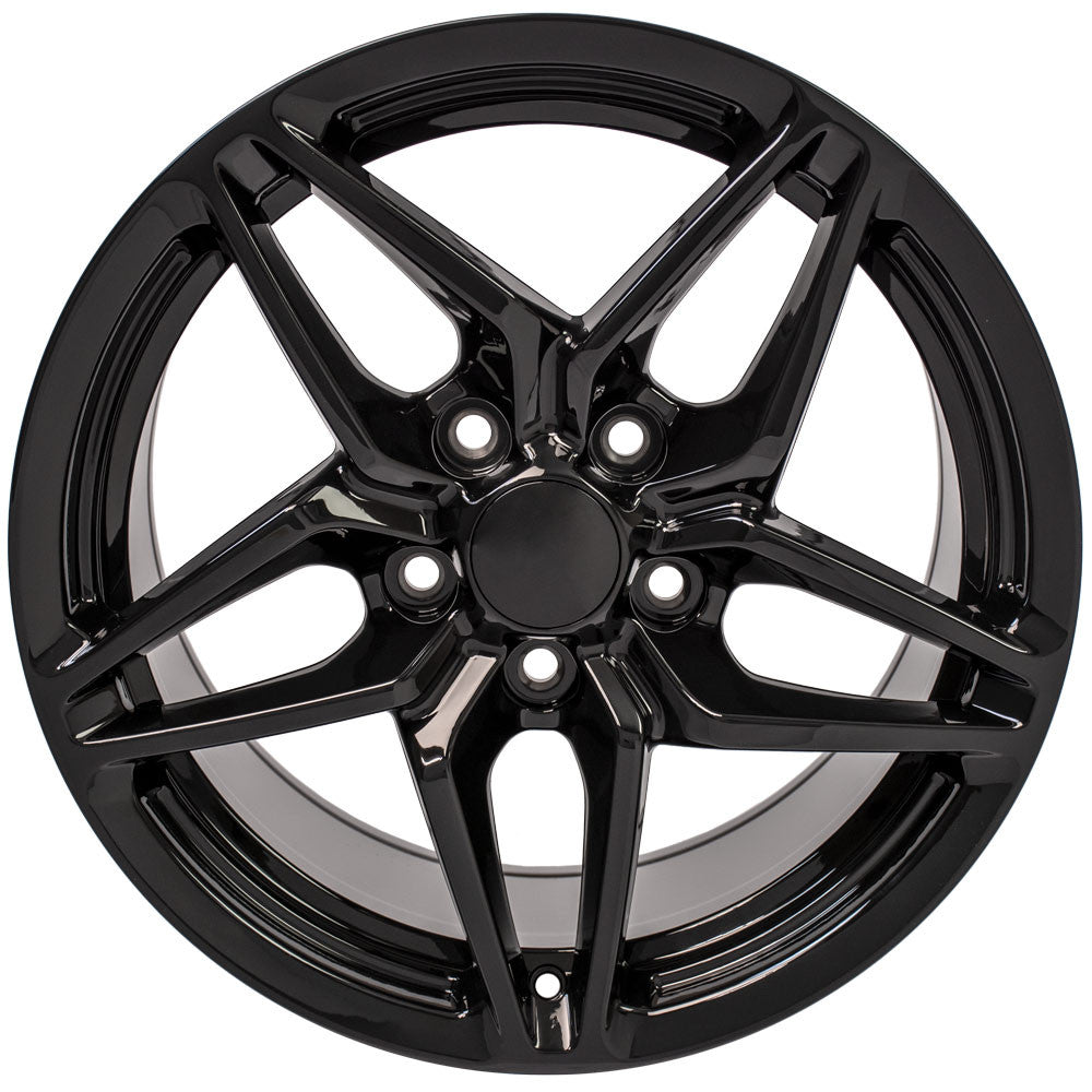 Fits Corvette C7 ZR1 Rims CV31 Black Corvette Wheels Staggered SET ...