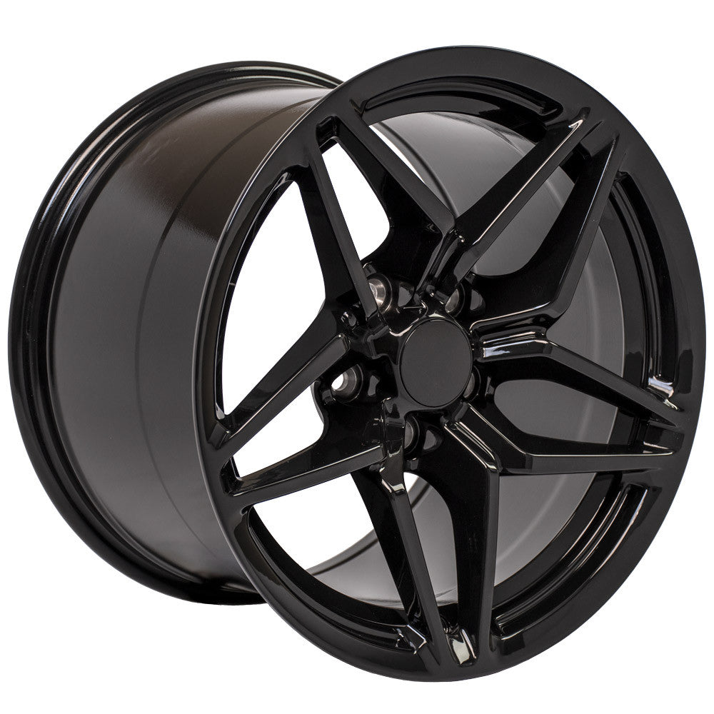 Fits Corvette C7 ZR1 Rims CV31 Black Corvette Wheels Staggered SET ...