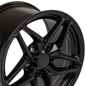 Fits Corvette C7 ZR1 Rims CV31 Black Corvette Wheels Staggered SET