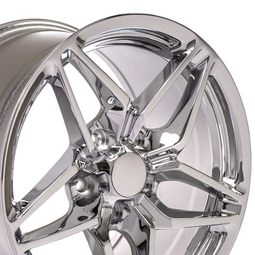 Fits Corvette C7 ZR1 Rims CV31 Chrome Corvette Wheels Staggered SET ...