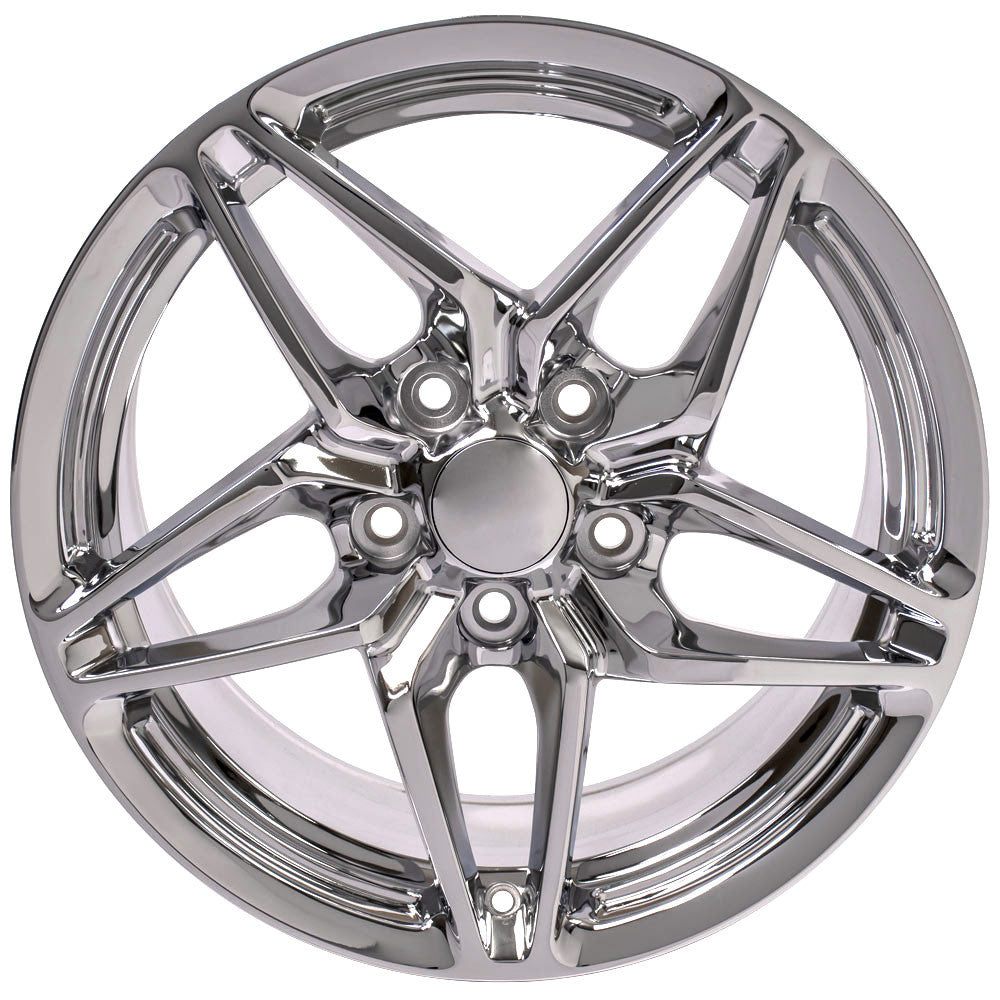 Fits Corvette C7 ZR1 Rims CV31 Chrome Corvette Wheels Staggered SET ...