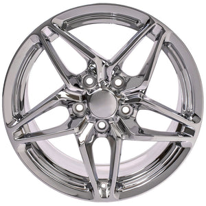 Fits Corvette Wheels And Tires Chrome CV31 17x9.5 Corvette Rims And Tires Extenza