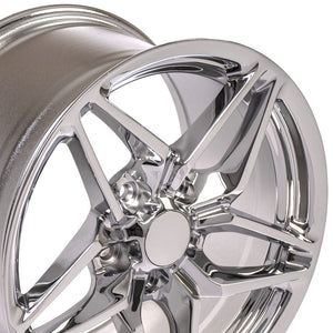 Fits Corvette Wheels And Tires Chrome CV31 17x9.5 Corvette Rims And Tires Extenza