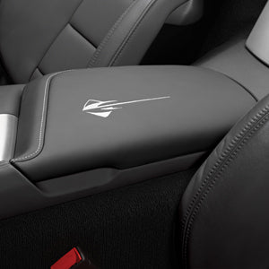 C7 Corvette Grand Sport Adrenaline Red Leather Console Lid With Embroidered Grand Sport Logo