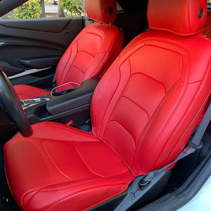 6th Gen Camaro Custom Leather Two-Tone Seat Covers from KustomCover