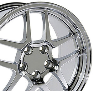 Fits Corvette Wheels C5 Z06 Rims CV04 17x9.5 Chrome SET