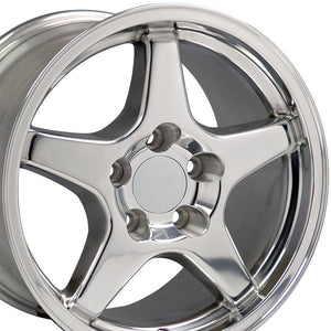 Fits Corvette ZR1 Rims CV01 17x9.5 Polished Corvette Wheels SET