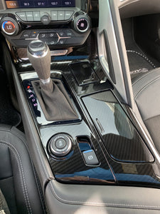 Corvette C7 Z06 Stingray Painted Carbon Fiber HydroGraphics Shift Plate Center Console Bezel Interior