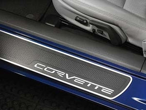 2005 - 2013 Corvette C6 Door Sill Plate Protectors OEM GM