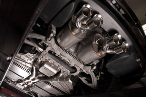 STAINLESS WORKS Chevy Corvette 6.2L C6 2005-08 2.5" Axleback Exhaust C605CBQUAD