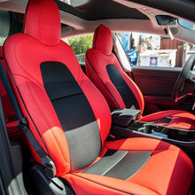 Load image into Gallery viewer, 2017-21 Tesla Model 3 Two-Tone Custom Leather Seat Covers
