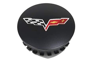 2012 Corvette C6 Black Center Cap with Cross Flag OEM GM