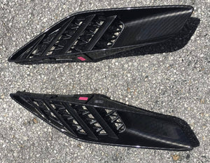 Corvette C7 Stingray Carbon Fiber HydroGraphics Rear Quarter Panel Scoop Vents - Upper
