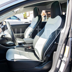 2017-21 Tesla Model 3 Two-Tone Custom Leather Seat Covers