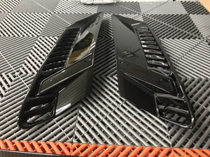 C7 Corvette Z06 Carbon Fiber HydroGraphics Front Fender Scoop Vents Grillles Inserts 2015-2019