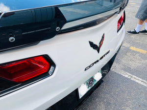 C7 Corvette Stingray Painted Body Color Custom Painted Front + Rear Cross Flags Emblems