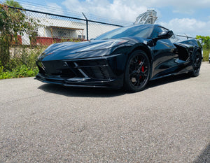 C8 Corvette 5VM Rocker Panel Side Skirts Extensions Stingray Custom Painted Carbon Fiber Hydro