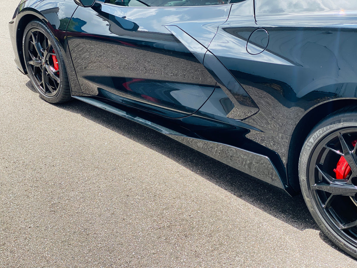 C8 Corvette 5VM Rocker Panel Side Skirts Extensions Stingray Custom Pa ...