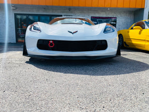 C7 Corvette Stingray Painted Body Color Custom Painted Front + Rear Cross Flags Emblems