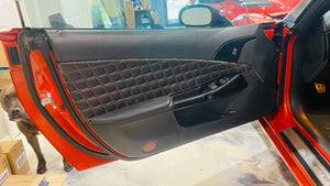 Corvette C6 Custom Interior - Upholstered Diamond Stitched Door Panels - Suede or Leather