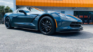 Corvette C7 Z06 Grand Sport Base Stingray Rocker Panels Side Skirts ABS Plastic - Carbon Fiber HydroGraphics