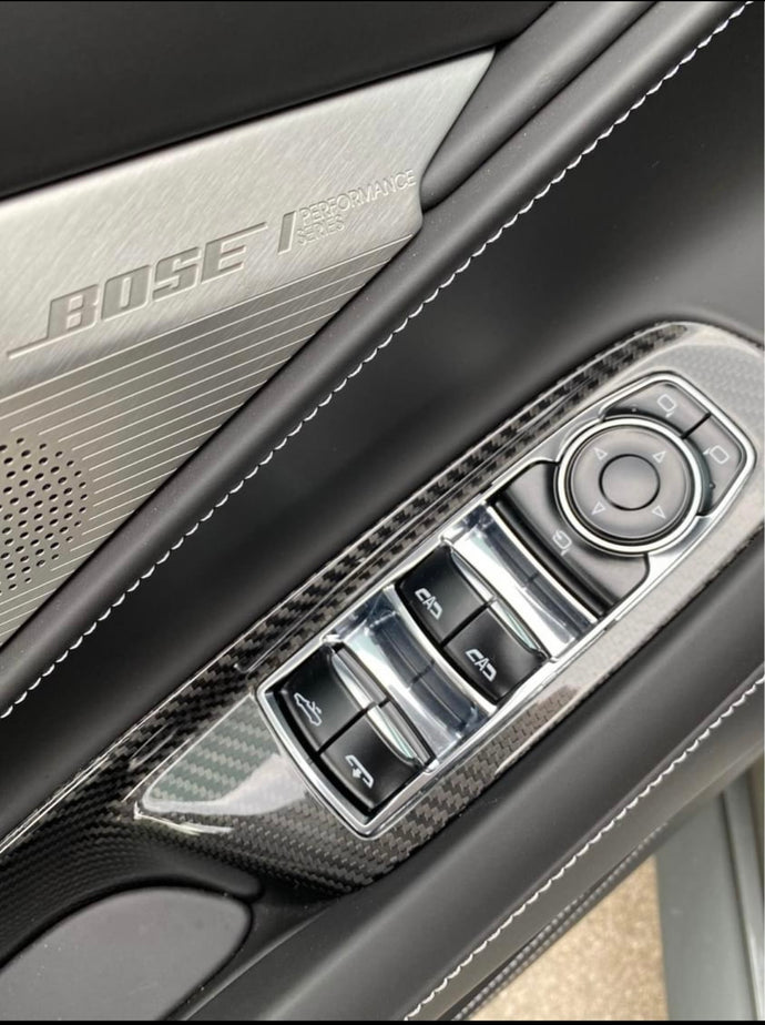 Corvette C8 Stingray OEM GM Visible Carbon Fiber Switch Panel LEFT Door Panel Bezel Trim Interior