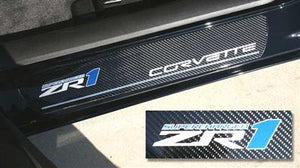 2009 - 2013 Corvette C6 ZR1 Door Sill Plate Protectors Carbon Fiber