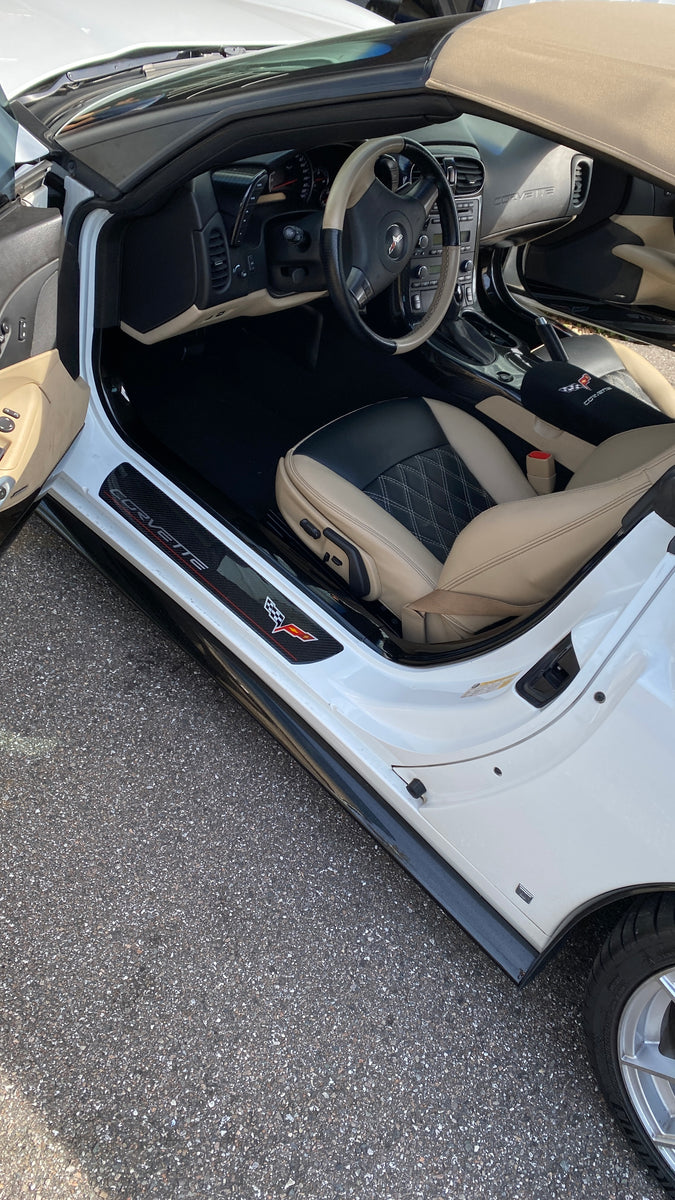 Corvette C6 Carbon Fiber Painted Interior Door Molding Trim ...