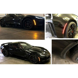 2014-2019 C7 Corvette Laser LED Side Marker Assemblies Smoked Lens