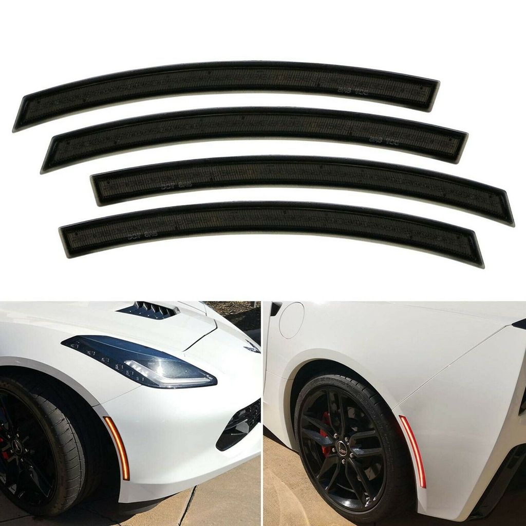 20142019 C7 Corvette Laser LED Side Marker Assemblies Smoked Lens