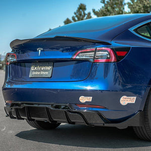 2017-Up Tesla Model 3 Rear Bumper Diffuser Custom Painted