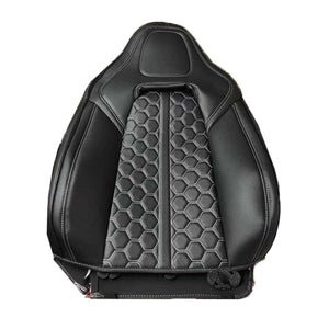 2014-19 Corvette C7 ALL BLACK HoneyComb Leather Seat Covers from KustomCover