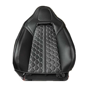 2014-19 Corvette C7 ALL BLACK HoneyComb Leather Seat Covers from KustomCover