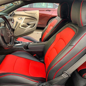6th Gen Camaro Custom Leather Two-Tone Seat Covers from KustomCover